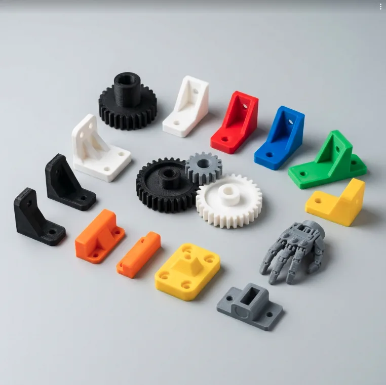 ABS 3D printing service India — assorted ABS parts in multiple colours by Dwart Industries