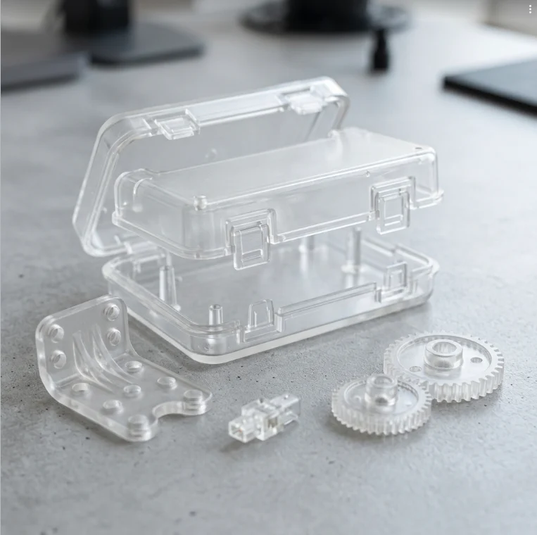 Clear resin 3D printed covers and light diffusing components