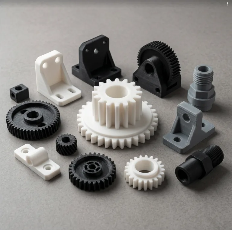 Hyper ABS 3D printed mechanical components with a smooth matte finish