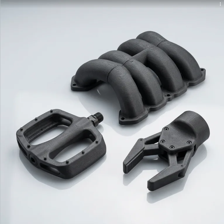PA12-CF 3D printed multi-arm structural frame in carbon fibre nylon