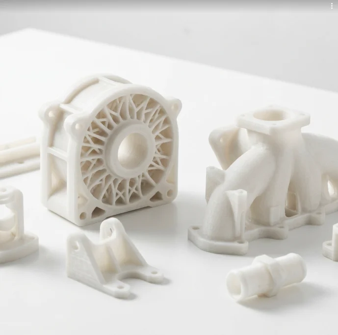 PA6 nylon 3D printed fan housing, intake manifold, couplers and brackets by Dwart Industries